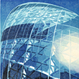 The Gherkin linocut London