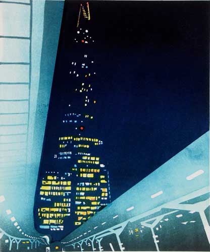  The Shard linocut London