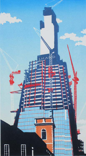  The Shard linocut London