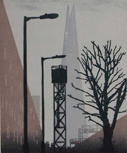  The Shard linocut London