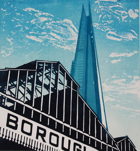  The Shard linocut London