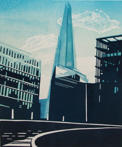  The Shard linocut London