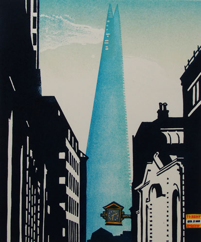  The Shard linocut London