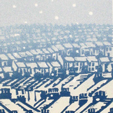 Brighton snow linocut